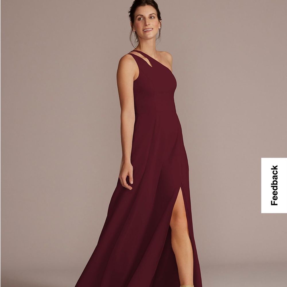 Chiffon One-Shoulder Cutout Bridesmaid Dress